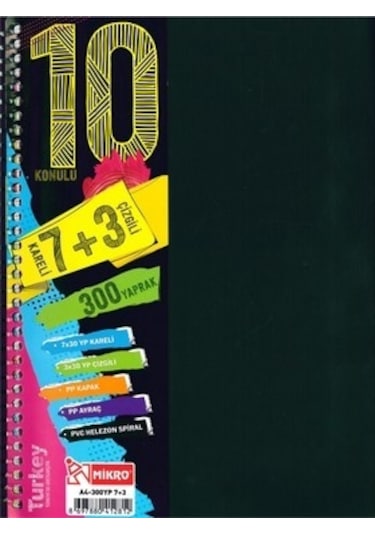Mikro Ayraçlı Defter A-4 300 Yaprak 7+3 2 Adet