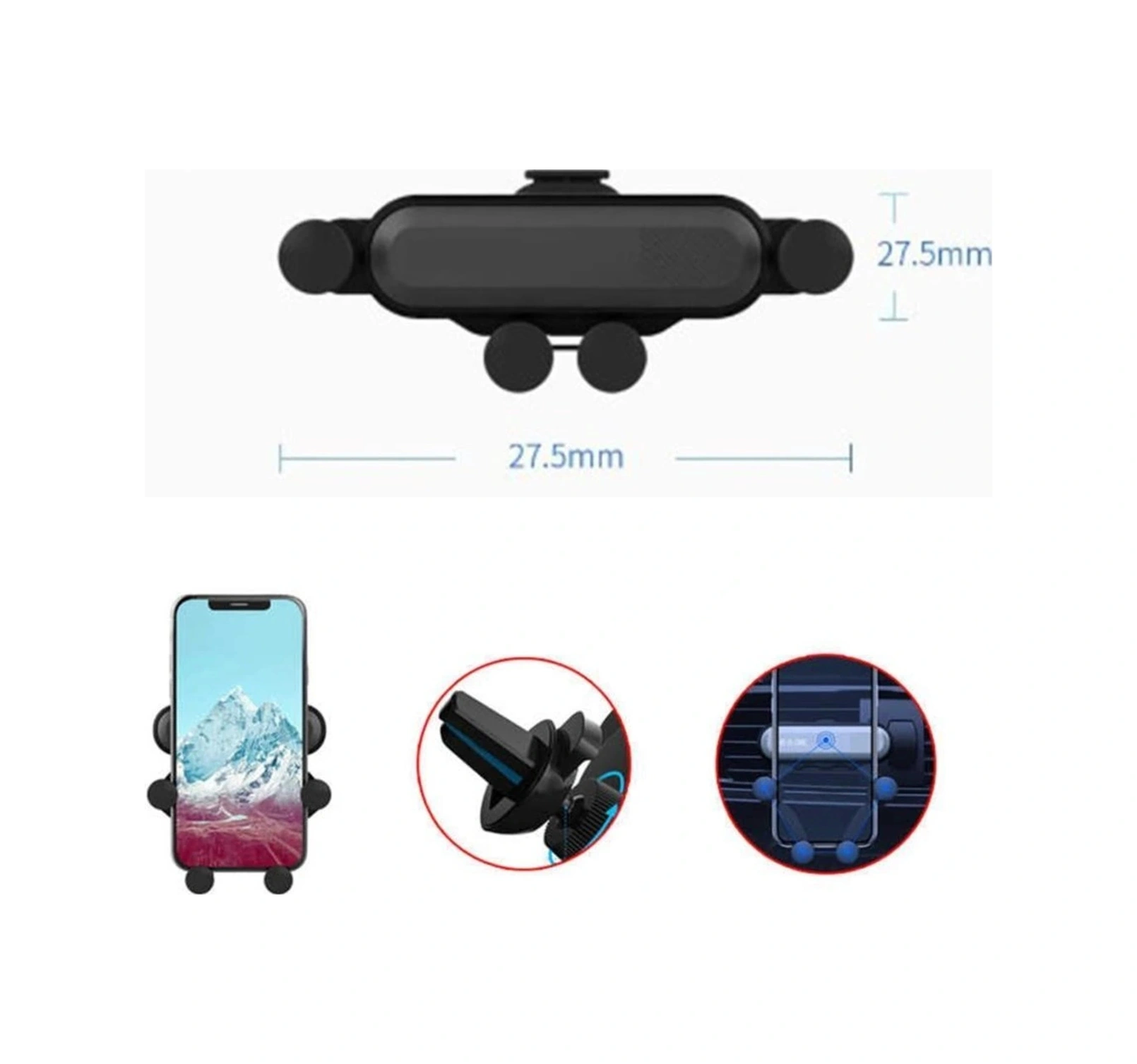 4 Nokta Destekli Araç İçi Cep Telefonu Sabitleyici Tutucu Aparat Kahverengi