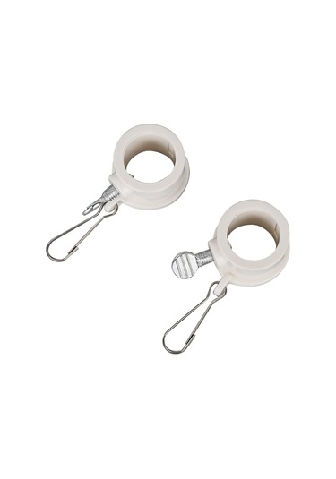 Kosona 2 Adet Beyaz 3.8 Cm Çaplı Bayrak Direği Döner Sabitleyici, Anti-sarmal Pvc Montaj Ringi
