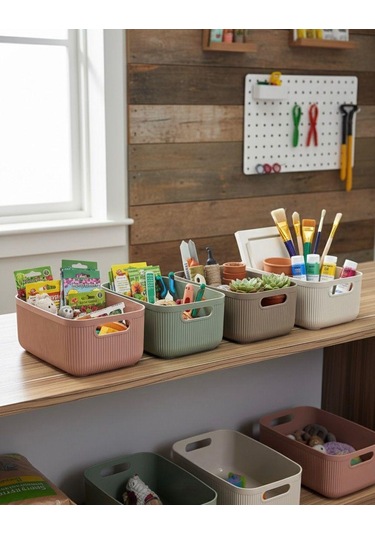 Okyanus Home Linea Smart Box Multi Renk 2,4 Lt 4 Adet Kapaklı Çok Amaçlı Saklama Kutusu Çok Renkli