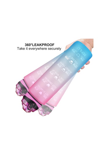 Skycity 1000ml Tritan Materyal Spor Su Böceği, Zıplayan Kapak Ve Emme Ağızlı, Günlük Sulama İçin Taşınabilir, Mavi-mor Renkli MAvi