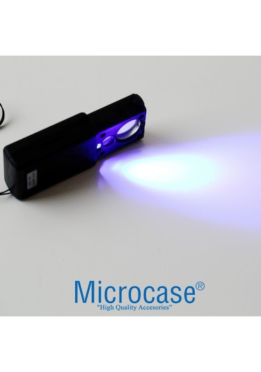 Microcase Mor Işıklı Çift Gözlü 60x 30x Büyütme Büyüteç Model By9