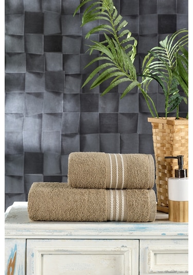 Casnack Veronica 2'li Banyo Havlu Seti - Kahve