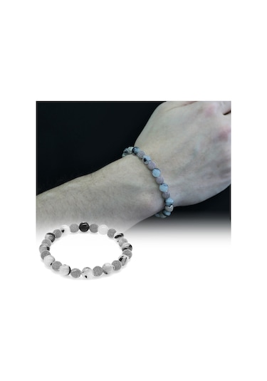 Gümüşhediyeal Rutil Kuvars Metal Kombinli Küre Kesim Doğaltaş Bileklik Çok Renkli