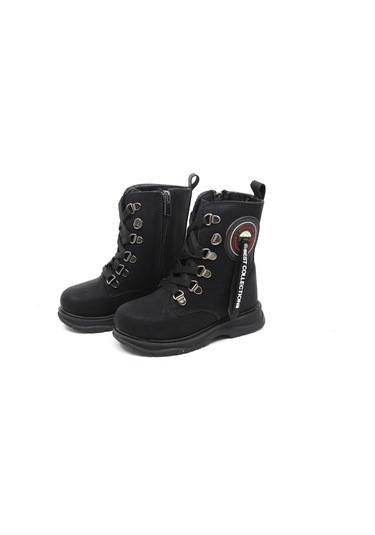 Zerhan Twingo 7276 Bağcıklı Fermuarlı Kız Çocuk Botu Siyah