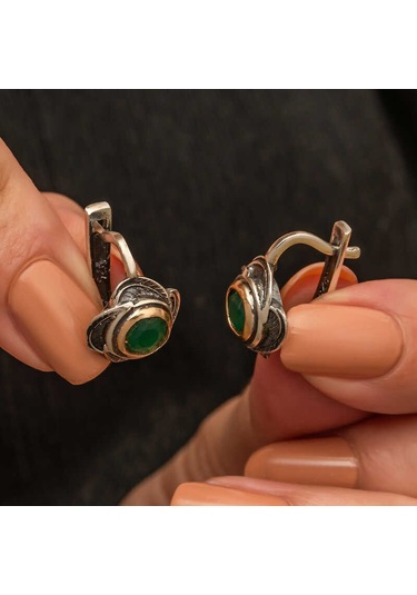 Artsmagazinmücevher Gümüş Çiçek Desenli Otantik Kadın Küpe