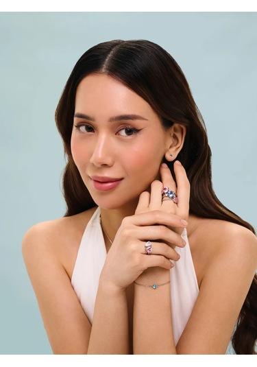 Miestilo 925 Ayar Gümüş Küpeler Gümüş Külahlı Kadın Küçük 195807031 Açık Mavi