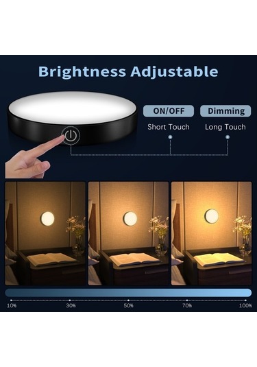 Metabagua De Beers Wılled Kısılabilir Dokunmatik Işık Dahili 1000mah Pil Taşınabilir Led Gece Işıkları Dolap Gardırop Mutfak Yatak Odası Için Cd2q5g Bej