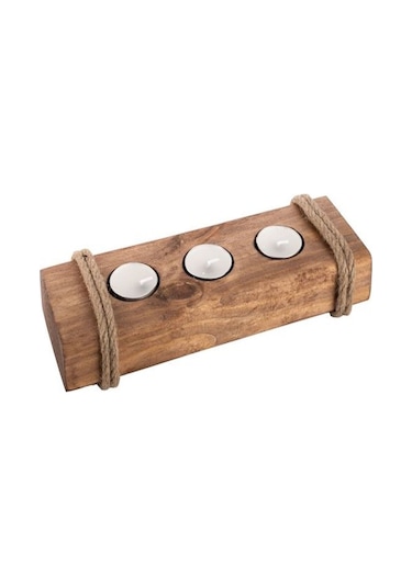 Ahşap Mumluk Halatlı