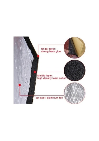 Flybuy Yalıtım Ses Pedi Kaput Folyo Kalın Araba Alüminyum 250x180x10mm Zx