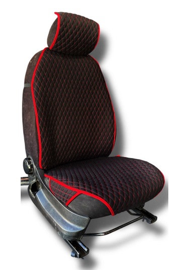 Oto Koltuk Minderi Oto Koltuk Kılıfı 2 Li Set Kırmizi-siyah