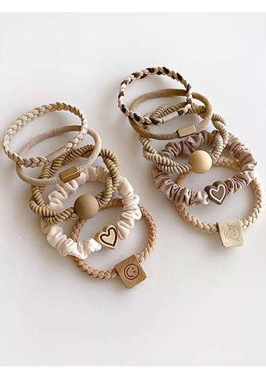 Mını Shop Msk Saç Lastiği, 10'lu Set 257344155 Koyu Bej