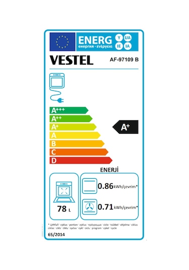 Vestel AF-97109 B 78 LT Ankastre Fırın