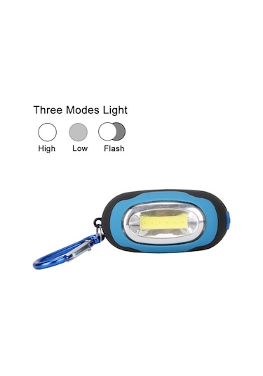 Pazly Taşınabilir Mini Anahtarlık Cep Meşalesi Cob Led 3 Modlu Mavi El Feneri Mavi