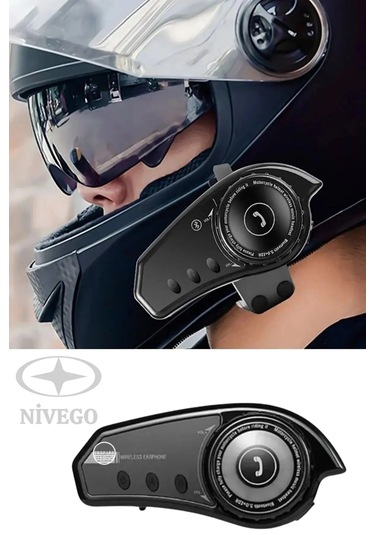 Nivego Bt35 Bluetooth 5.0 Intercom Kablosuz Kulaklık - Motosiklet
