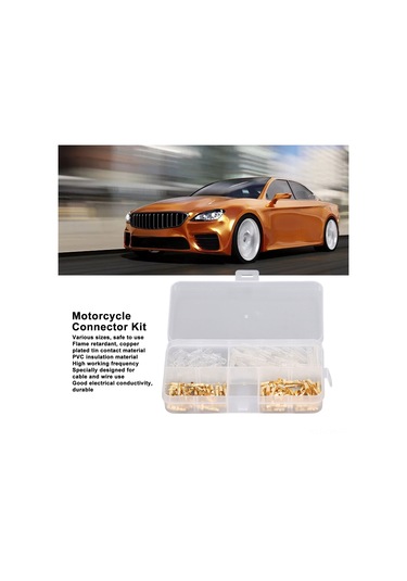 Ranyeek 3.5mm Altın Kaplı Motosiklet Konnektör Seti 120 Parça: Erkek-bayan Bağlantı Uçları, Isıl Dayanıklı İzolasyon Kapağı Ve Depolama Kutusu