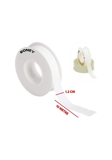 Roney 10'lu Teflon Bant 0.25 GR x 12 MM x 10 M