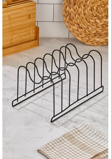 Magic Objects Metal Siyah Tava Ve Tencere Kapağı Düzenleyici Tava Organizeri Siyah