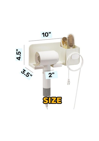 Minimalizm Duvara Monte Saç Kurutma Makinesi Tutucu Beyaz