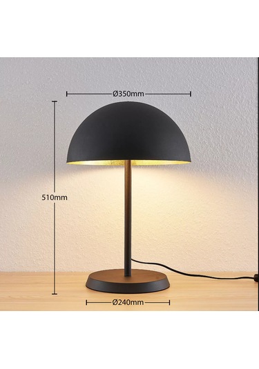 Simaavize Modern Büyük Mantar Abajur Siyah