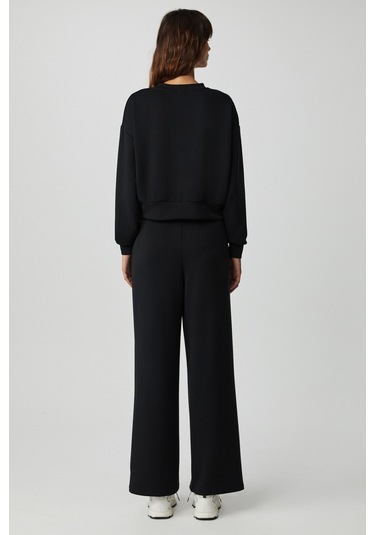 Kıerstan Kadın Scuba Kumaşlı Aşırı Yumuşak Oversize Siyah Eşofman Takımı