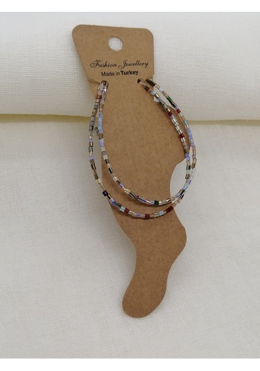 Glamglamour Kesme Boncuklu Ikılı Bauan Halhal Çok Renkli