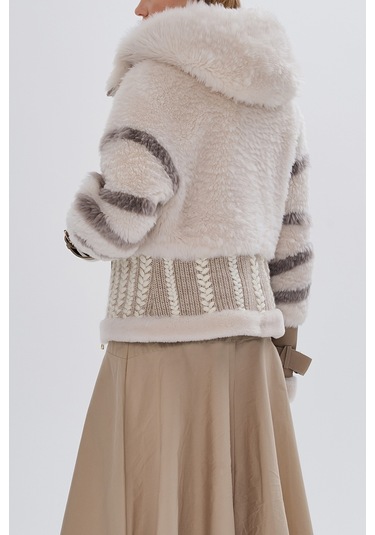 Valmenti Kadın Kürk Bej Mont 616 6602 Bn Kurk Sk24/25 Bej Bej