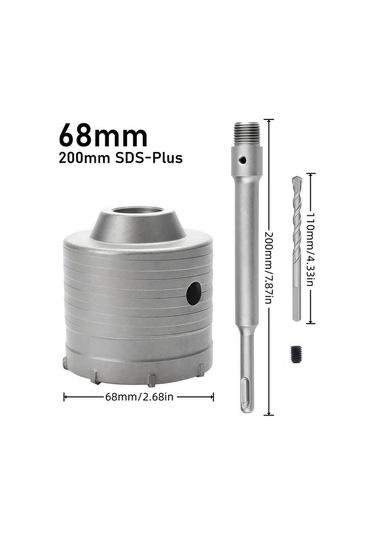 Willowhaven 68x200mm Sds Plus Beton Delici 3'lü Set Matkap Ucu
