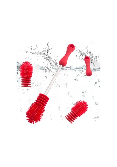 Yüksek Kaliteli Yeni Çok Fonksiyonlu Silikon Fırça Temizleme Döner Uzun Saplı Biberon Fırçası Temizleme Araçları