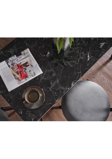Kagu Ruby Mutfak Masa Siyah Mermer Desen 60x120 Cm