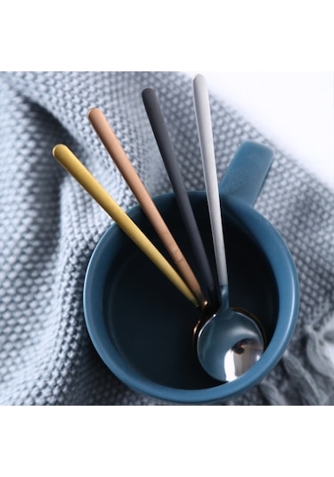 Dancemonkey Mini Mutfak Aksesuarlar Kahve Tatlı Kaşığı Gümüş 13 Cm, Gümüş Kaplı Gümüş