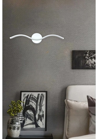 Wave Aplik Beyaz Renk Modern Tasarım - Hol - Banyo - Mutfak-salon - Yatak Odası Gün Işığı Led Aplik Beyaz