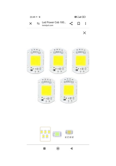 5 Adet 220 V 50 Watt Prejektör Çip Beyaz Işık