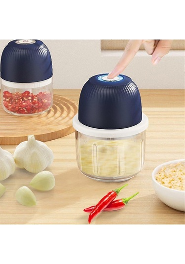 Mükemmel Elektrikli Sarımsak Doğrayıcı Gıda Doğrayıcı Kablosuz Mini Sarımsak Aletleri Soğan Sarımsak Sebze Kesici Sarımsak Presi Kırıcı Siyah