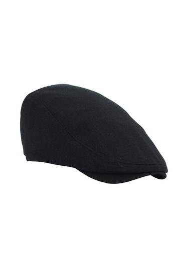 Şapkadan Siyah Kasket Pamuklu London Flat Cap Şapka 45645dr56675