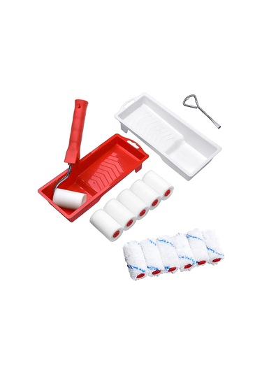 Xurunkeji Boya Tepsisi İle 16 Adet 5 Cm Küçük Boya Rulosu, Duvarlar, Dolaplar, El Sanatları, Rötuşlar İçin Ev Boyama Rulo Fırçası