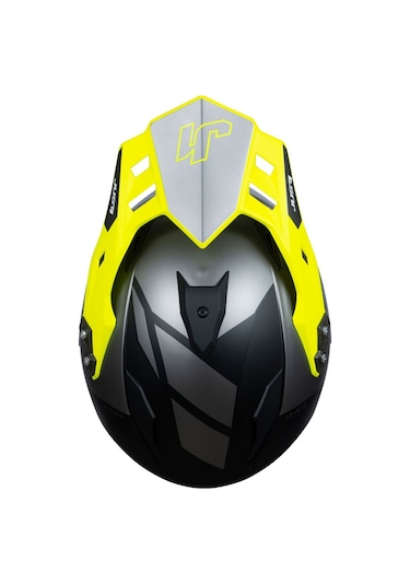 Just1 J34 Pro Outer Space Kapalı Motosiklet Kaskı Siyah Antrasit Sarı Gri - Sarı