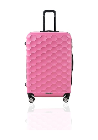 Polo&Sky Petek Model Pembe Renk Büyük Boy Valiz Bavul Pembe