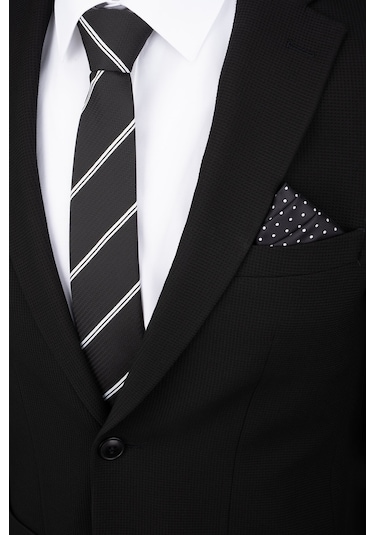 Hatemoğlu Siyah Slim Fit Mono Yaka Casual Takım Elbise 2963561 Siyah