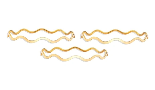 Agakulche 30 Gr 22 Ayar 3'lü Zikzak Altın Bilezik