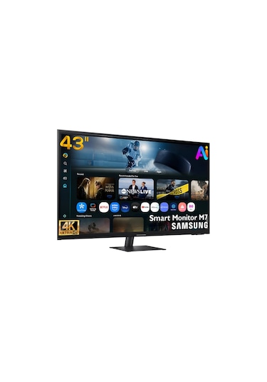 Samsung M7 M70F 43 4K 60Hz ( USB+ HDMI+WİFİ+Bluetooth) Yapay Zeka Destekli Akıllı Smart Monitör LS43FM700UUXUF