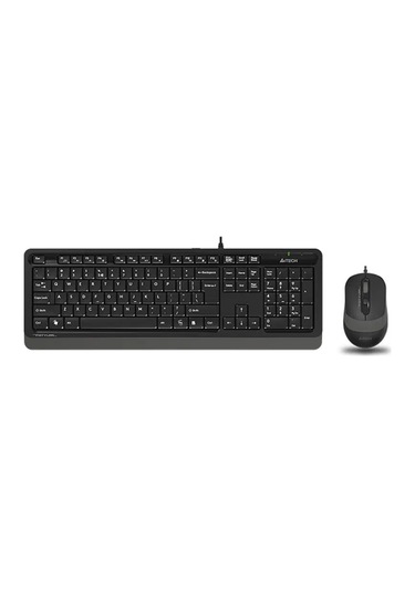 A4 Tech F1010 Q Usb Gri Mm Kablolu Klavye Mouse Set Lazer