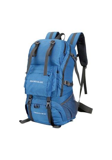 45l Kamp Yürüyüş Sırt Çantası Büyük Kapasiteli Dağcılık Paketi Su Geçirmez Seyahat Sırt Çantası 336 Mavi