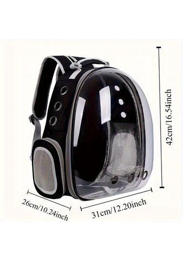 Honeybeeshop 1pc Şeffaf Nefes Alabilir Kedi Sırt Çantası Taşınabilir Panoramik Pet Taşıyıcı Hava Delikli Hafif Pvc Kedi Seyahat Çantası Dış Kullanım İçin
