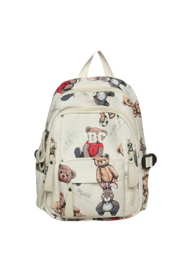 Yeni Stil Kolej Ve Lise Öğrencisi Ayı Baskılı Sırt Çantası 2s1cn8 Bej