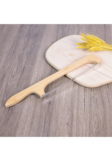 Ximistore9 Ahşap Saplı Paslanmaz Çelik Dişli Ekmek Kesme Bıçağı - Mutfak İçin Pratik Ahşap