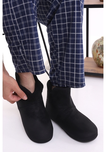 Redplay EB312 Erkek Panduf Ev Botu Ev Ayakkabısı Siyah