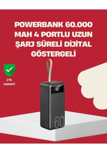 Led Ekranlı Çok Fonksiyonlu Taşınabilir Şarj Ünitesi Powerbank Çok Renkli