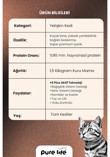 Plus Tavuklu Yetişkin Kedi Maması 1,5 Kg