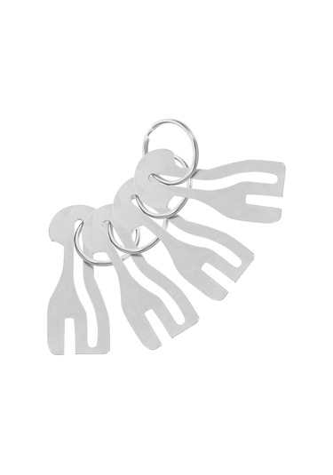 Singree 4 Adet Gümüş Renkli Çelik Sepet Jetonu - Yumuşak Tutuşlu Ahtapot Desenli Anahtar Zinciri